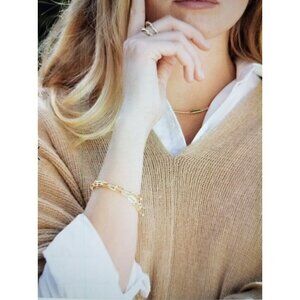 Loren Stewart Curateur Double Wrap Chain Link Bracelet 14k Yellow Gold Plated